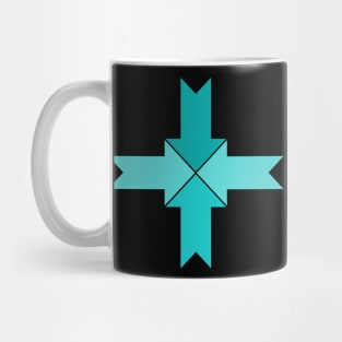 Simple teal arrow cross Mug